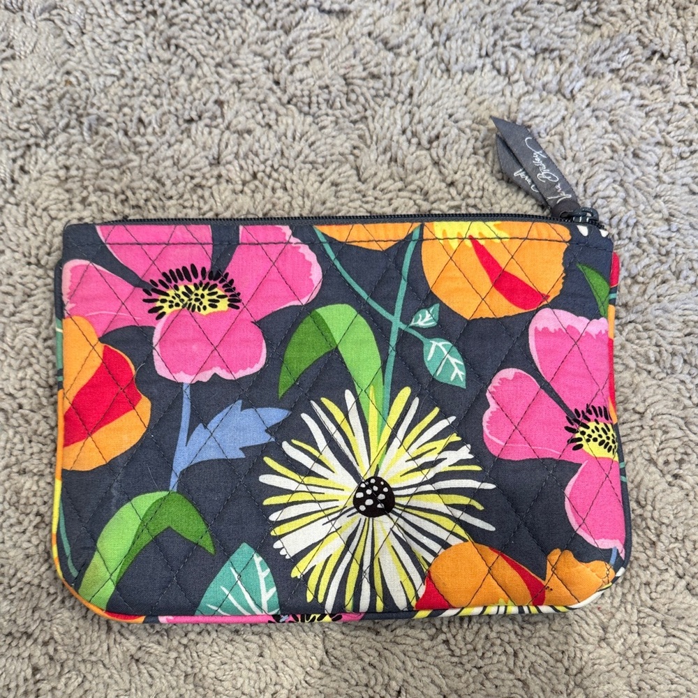 Vera Bradley Floral Pouch - Pink, Yellow, Orange, Green
